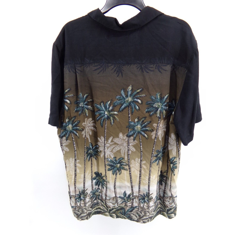 Batik Bay Men's Hawaiian Shirt Size LG Palm Trees  Button down 100% Rayon - Picture 5 of 7